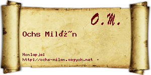 Ochs Milán névjegykártya